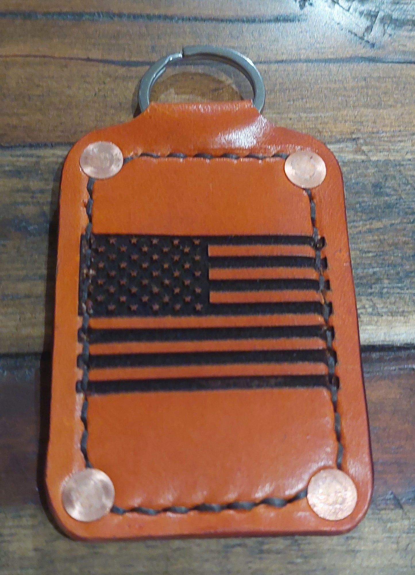 Leather Key Fob with ticket pocket
