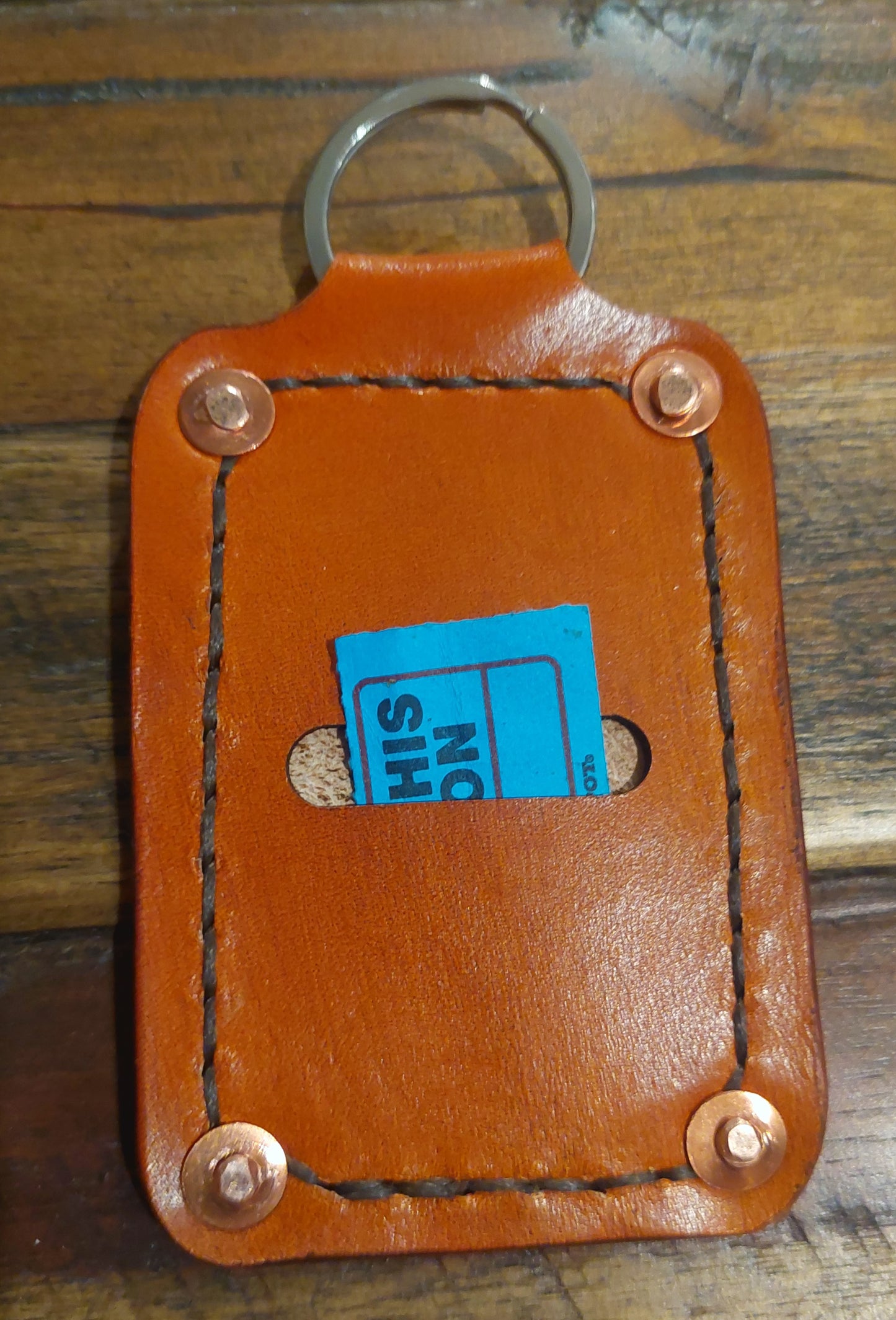 Leather Key Fob with ticket pocket