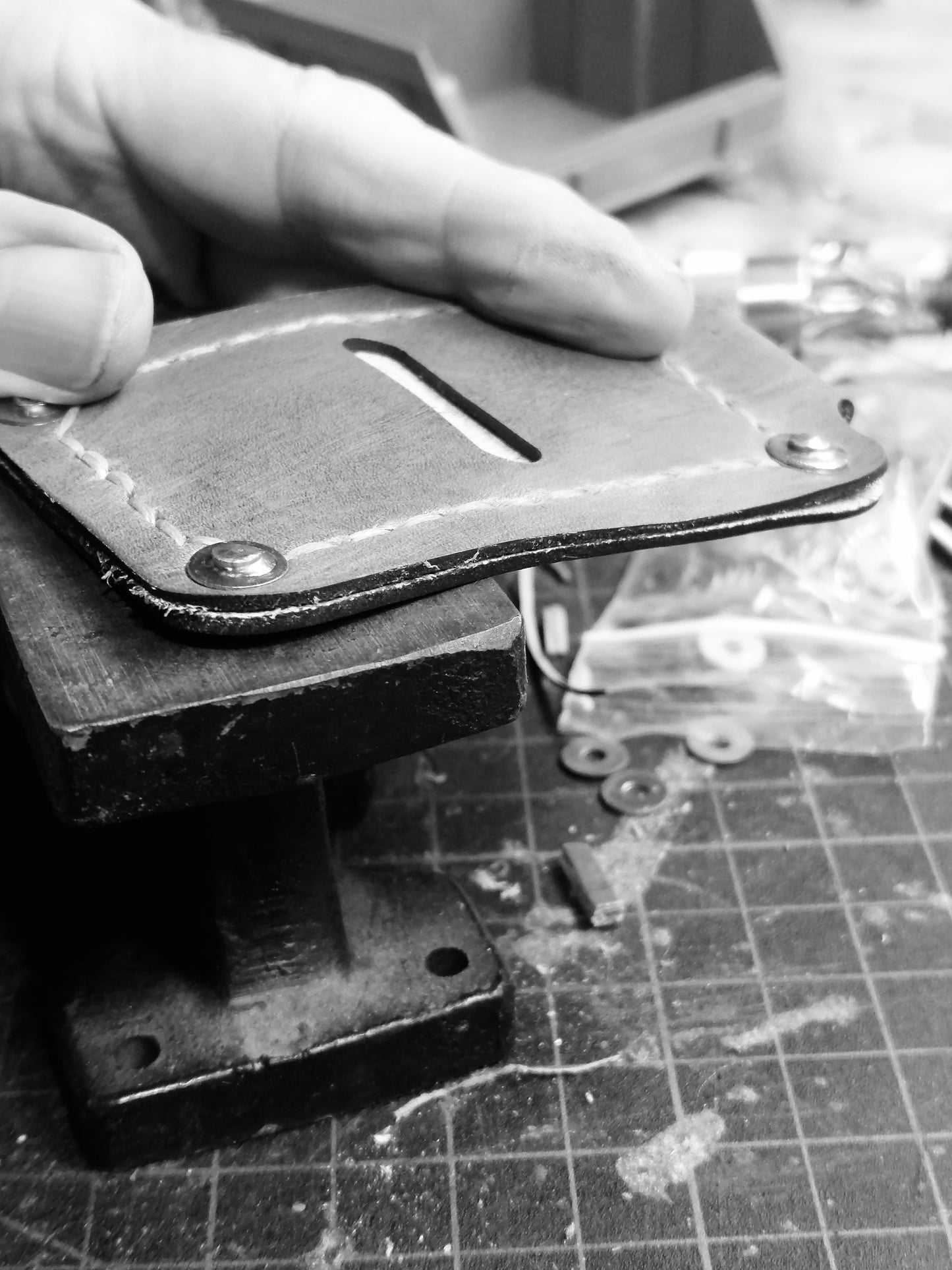 Leather Key Fob with ticket pocket